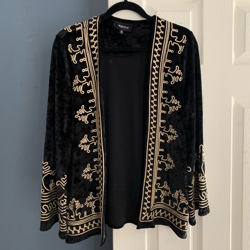 Black and Gold Velvet Jacket
